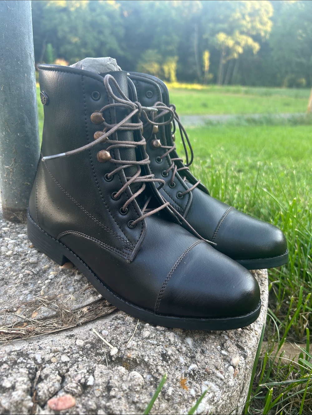 Women's dark brown Lace-Up boots- Stylish equestrian